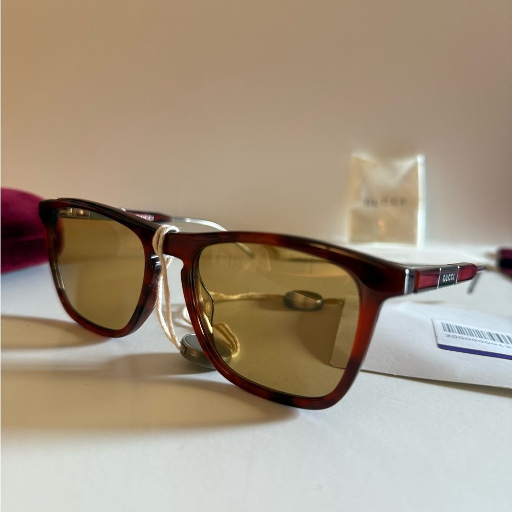 NWT $812 GUCCI  Brown Square Sunglasses GG0843S 003 Unisex - Picture 14 of 17